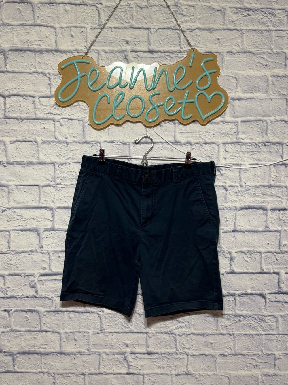 Vineyard Vines 9" Stretch Breaker Shorts Men's Size 34 Navy Blue Chino 1H0462